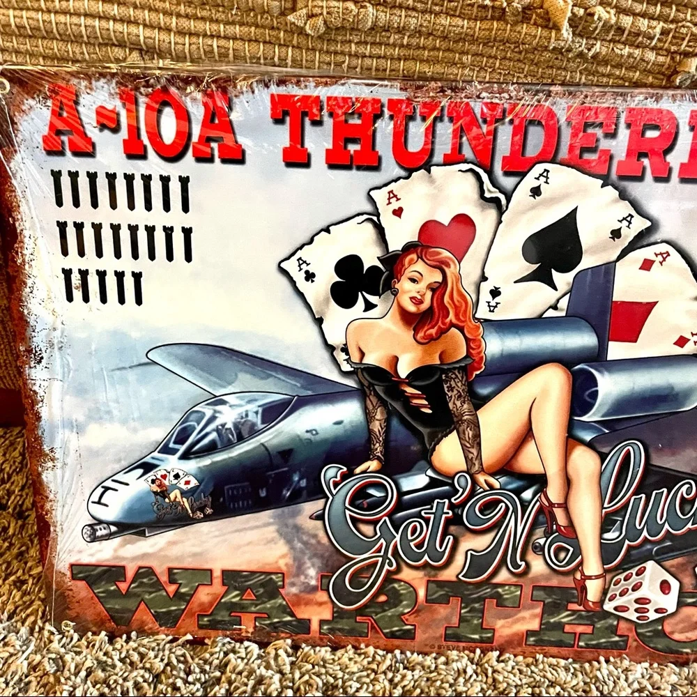 NEW Heavy Duty Steel A-10A Thunderbolt II Get’N Lucky Warthog Metal Sign